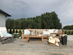 ODUNS Anika Bahçe Balkon Teras Ahşap Köşe Koltuk Takımı