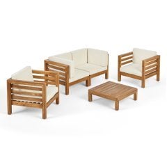 ODUNS Vista 2+1+1 Bahçe Balkon Teras Ahşap Oturma Grubu