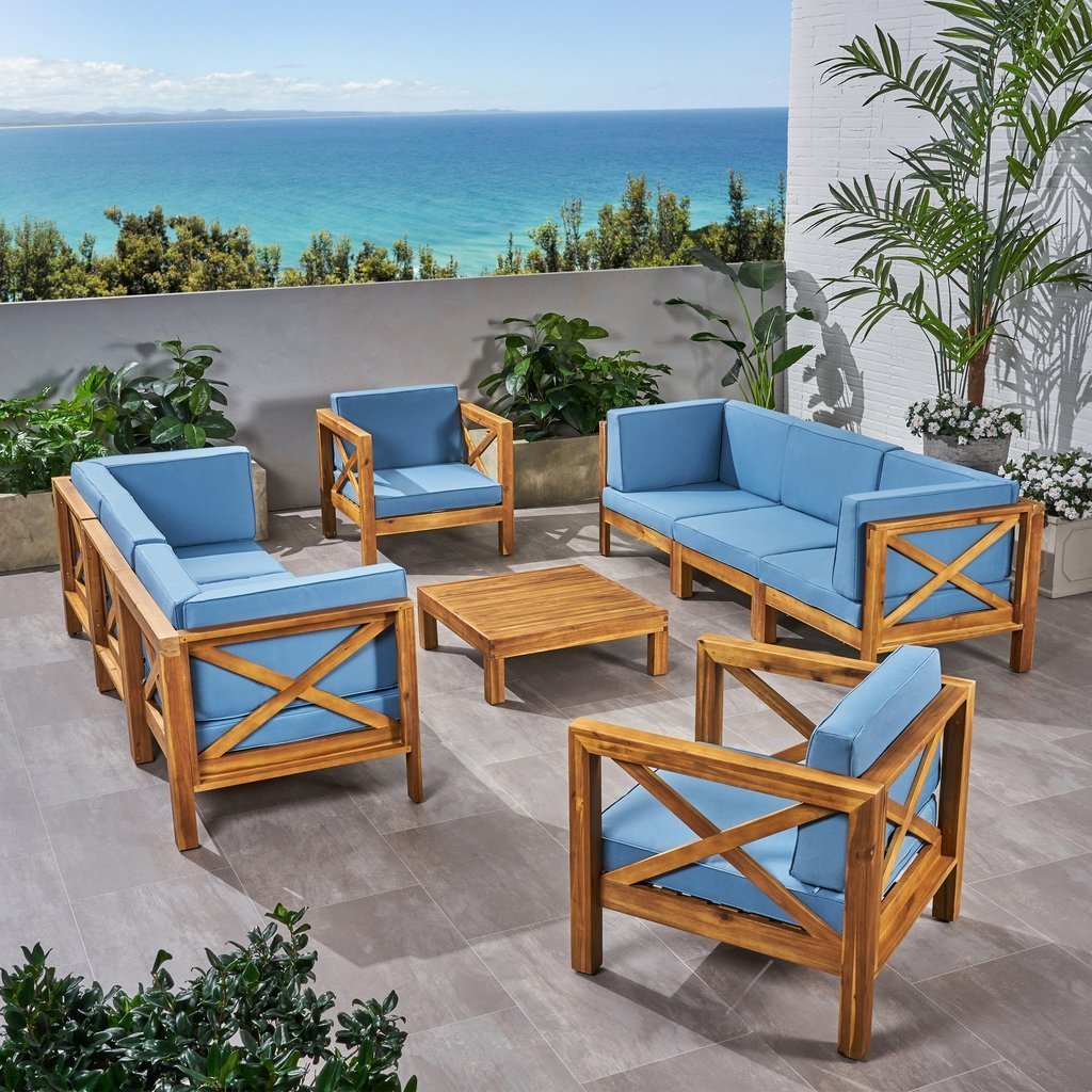 ODUNS Simera 3+3+1+1 Bahçe Balkon Teras Ahşap Oturma Grubu