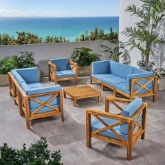 ODUNS Simera 3+3+1+1 Bahçe Balkon Teras Ahşap Oturma Grubu