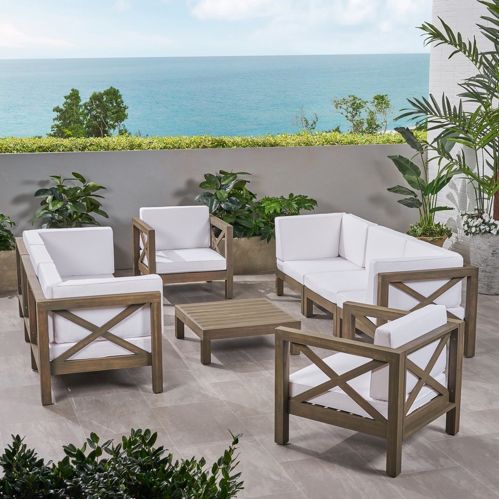 ODUNS Simera 3+3+1+1 Bahçe Balkon Teras Ahşap Oturma Grubu