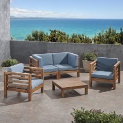 ODUNS Vista 2+1+1 Bahçe Balkon Teras Ahşap Oturma Grubu