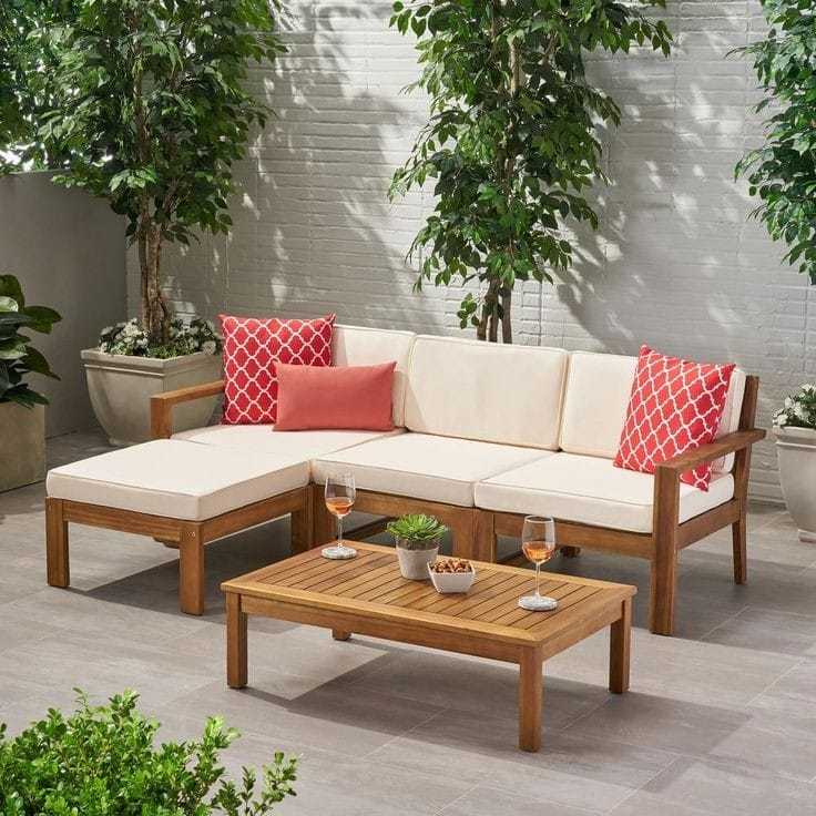 ODUNS Stella Bahçe Balkon Teras Ahşap Köşe Koltuk Takımı