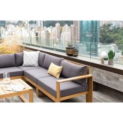 ODUNS Natalia Bahçe Balkon Teras Ahşap Köşe Koltuk Takımı