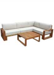 ODUNS Samira Bahçe Balkon Teras Ahşap Köşe Koltuk Takımı