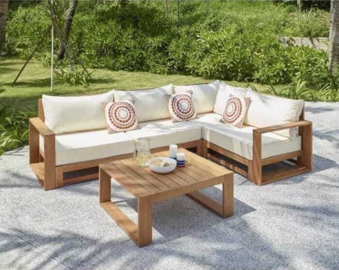 ODUNS Samira Bahçe Balkon Teras Ahşap Köşe Koltuk Takımı