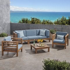 ODUNS Antero 3+1+1 Bahçe Balkon Teras Ahşap Oturma Grubu