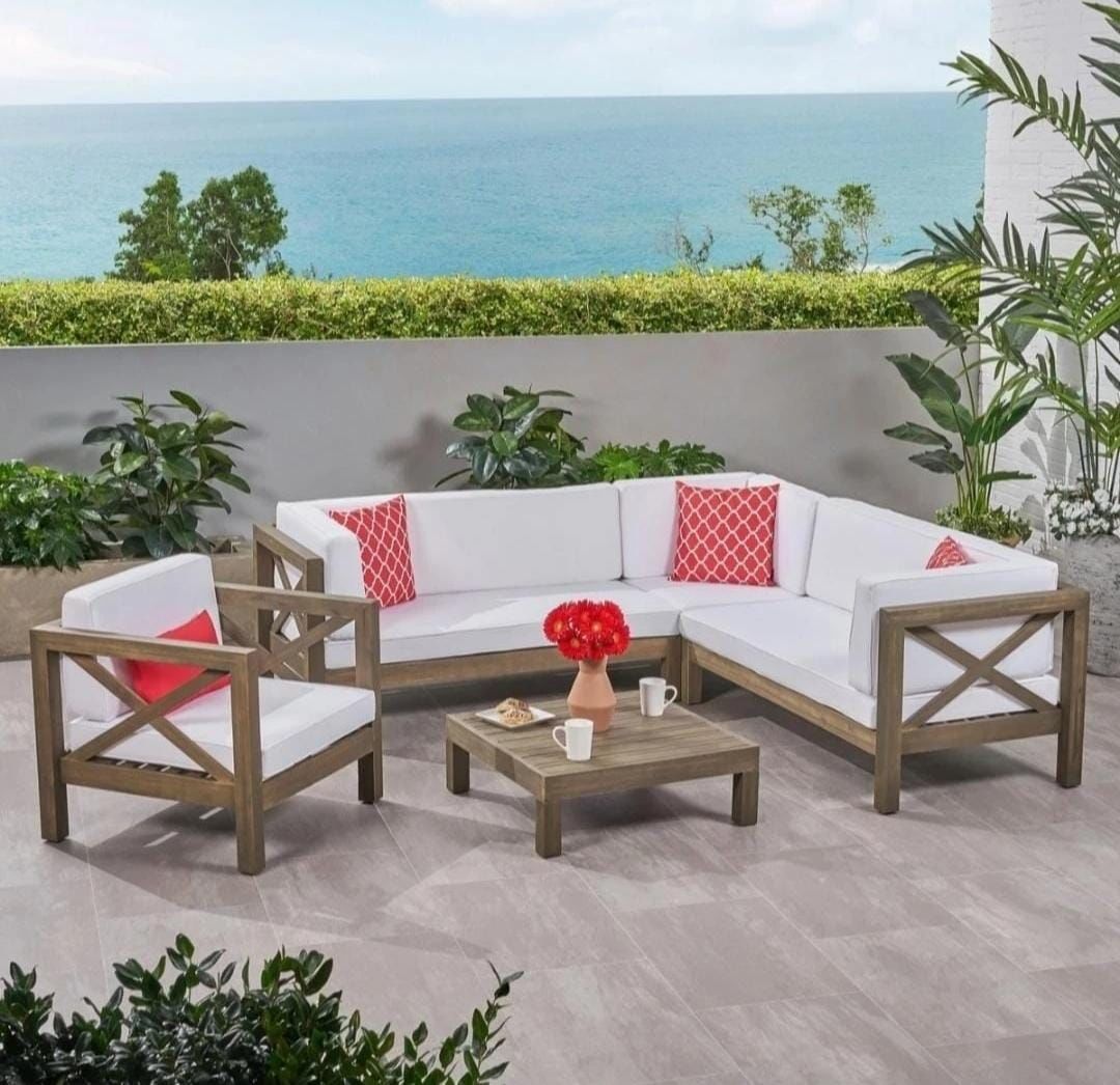 ODUNS Andres Bahçe Balkon Teras Ahşap Köşe Koltuk Takımı
