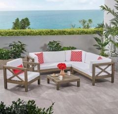 ODUNS Andres Bahçe Balkon Teras Ahşap Köşe Koltuk Takımı
