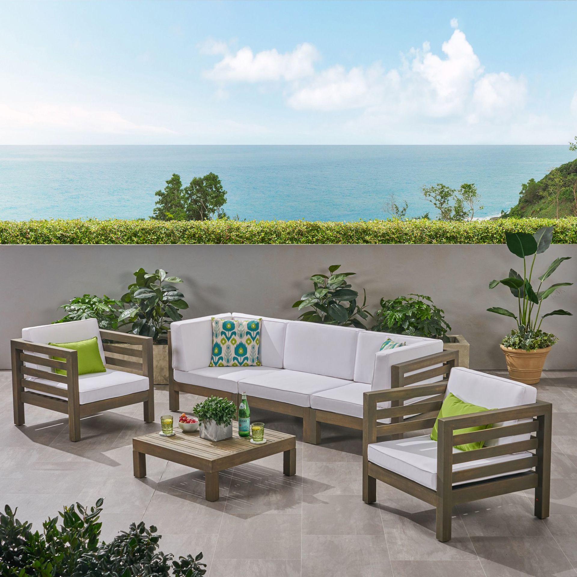ODUNS Antero 3+1+1 Bahçe Balkon Teras Ahşap Oturma Grubu