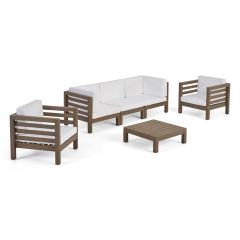 ODUNS Antero 3+1+1 Bahçe Balkon Teras Ahşap Oturma Grubu