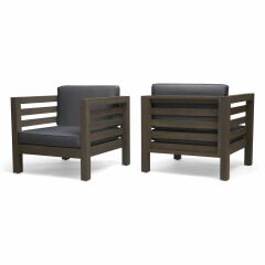 ODUNS Antero 3+1+1 Bahçe Balkon Teras Ahşap Oturma Grubu (FÜME)