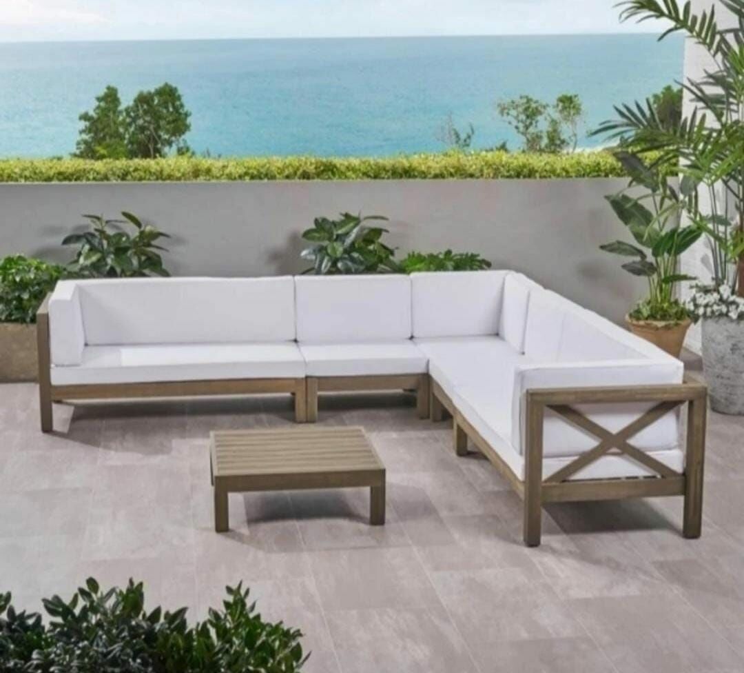 ODUNS Andres Bahçe Balkon Teras Ahşap Köşe Koltuk Takımı