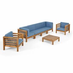 ODUNS Veronika 4+1+1 Bahçe Balkon Teras Ahşap Oturma Grubu