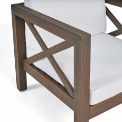 ODUNS Nora 2+1+1 Bahçe Balkon Teras Ahşap Oturma Grubu