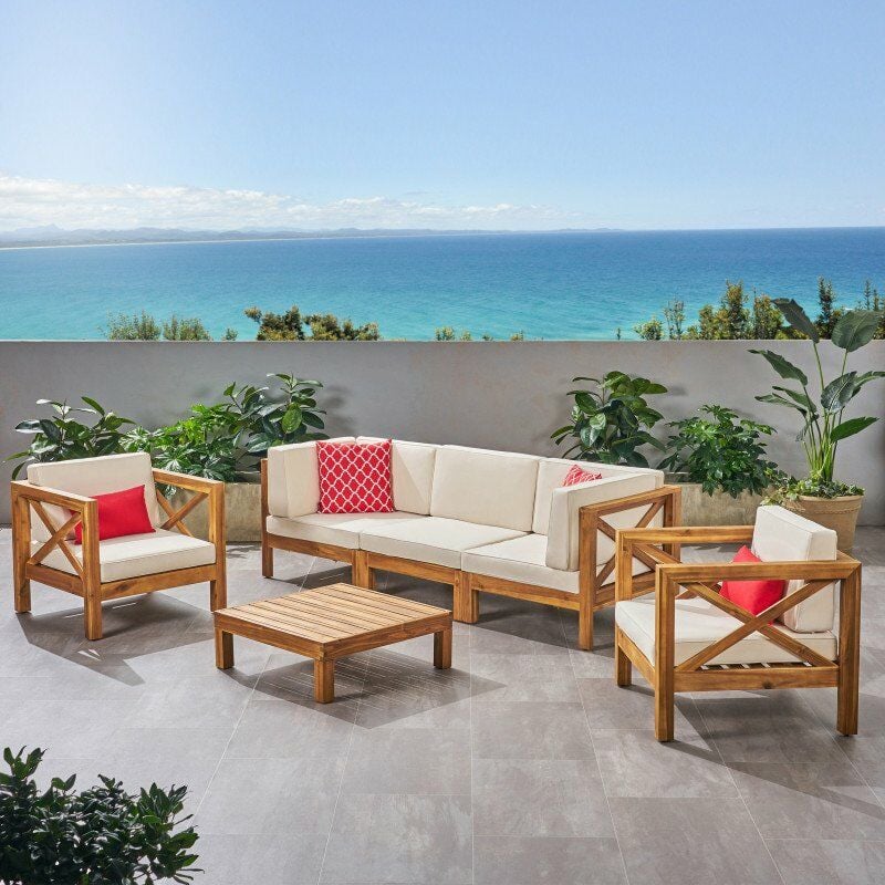 ODUNS Herakles 3+1+1 Bahçe Balkon Teras Ahşap Oturma Grubu