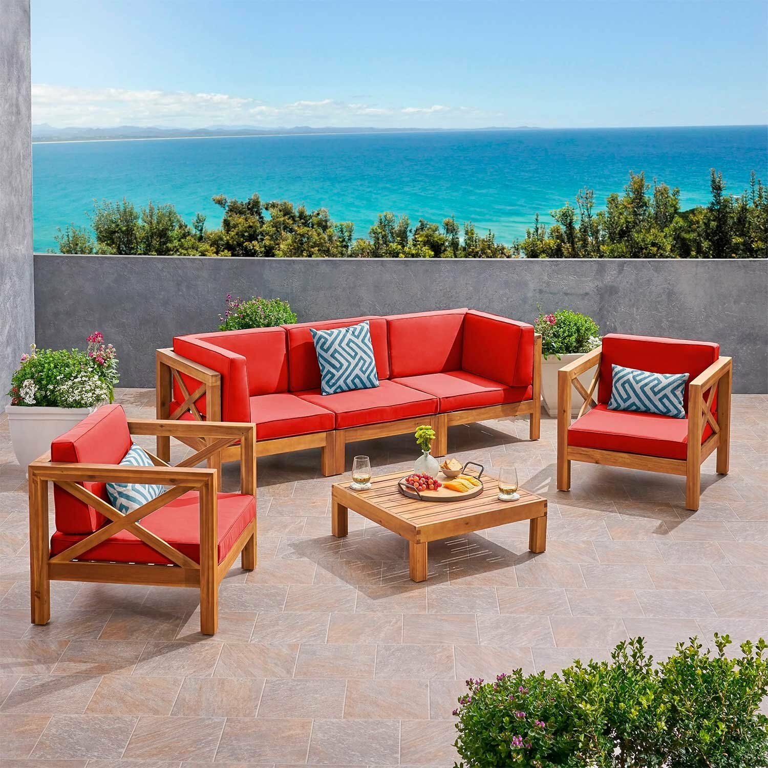 ODUNS Herakles 3+1+1 Bahçe Balkon Teras Ahşap Oturma Grubu