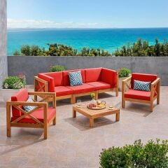 ODUNS Herakles 3+1+1 Bahçe Balkon Teras Ahşap Oturma Grubu
