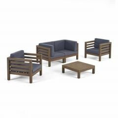 ODUNS Vista 2+1+1 Bahçe Balkon Teras Ahşap Oturma Grubu