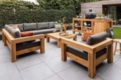 ODUNS Pandora Bahçe Balkon Teras Ahşap Köşe ve Tekli Koltuk Takımı