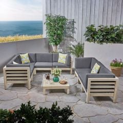 ODUNS Sandal Bahçe Balkon Teras Ahşap Köşe Koltuk Takımı