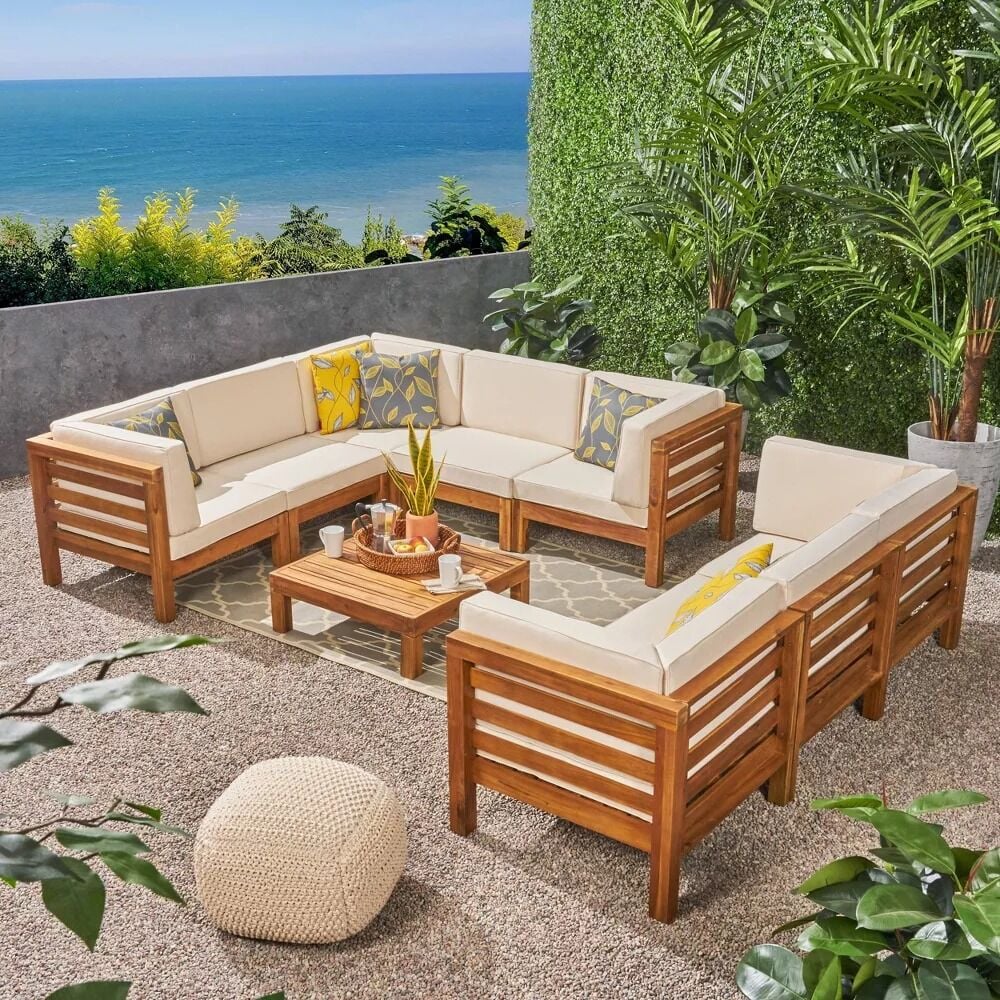 ODUNS Sandal Bahçe Balkon Teras Ahşap Köşe Koltuk Takımı