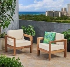 ODUNS Mia 2+1+1  Bahçe Balkon Teras Ahşap Oturma Grubu