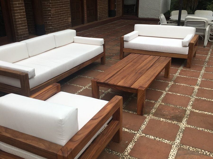 ODUNS Bella 3+2+1 Bahçe Balkon Teras Ahşap Oturma Grubu (ÖZEL BOYAMA)