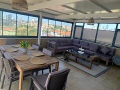 ODUNS Flower Bahçe Balkon Teras Ahşap Köşe Koltuk Takımı